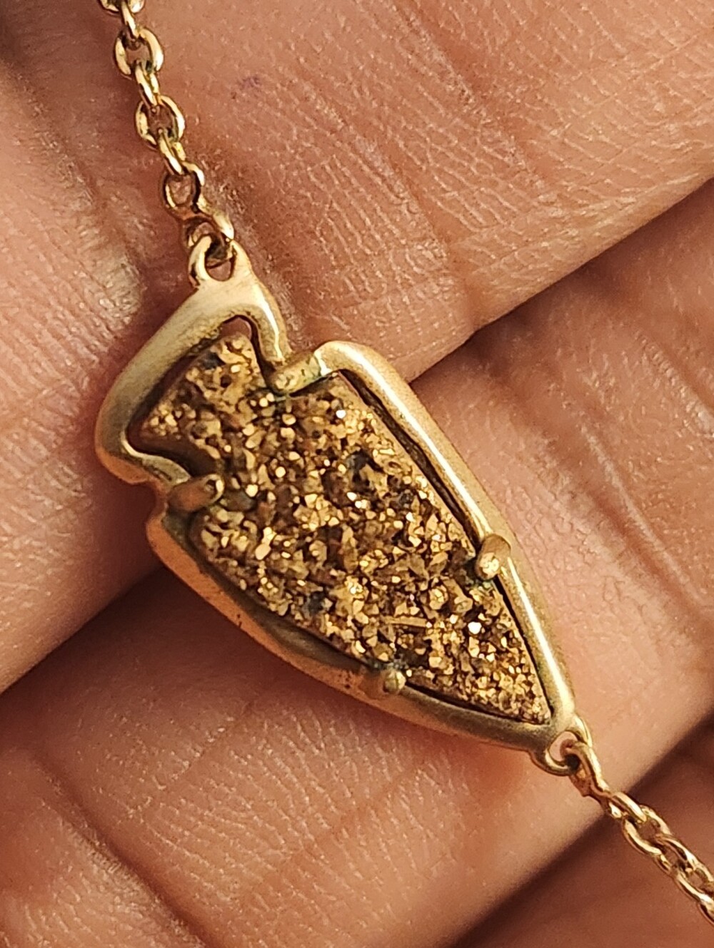 Kendra Scott Gold Druzy Arrow Pendant Necklace - 17"